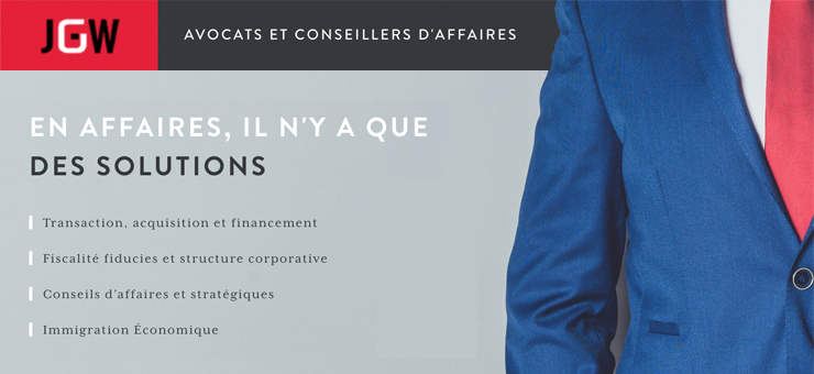PARAJURISTE EN DROIT DES AFFAIRES pour JGW Avocats et conseillers d'affaires inc.